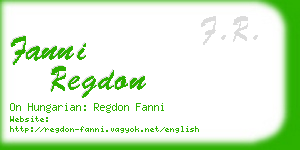 fanni regdon business card